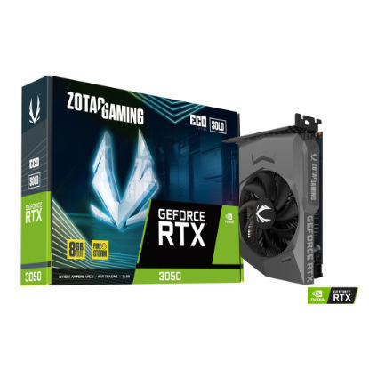 Picture of ZOTAC GAMING GEFORCE RTX 3050 ECO SOLO 8GB GDDR6, 128 BIT, 1777/14000, HDCP, THREE DP, HDMI, LITE PACK (ZT-A30500R-10L)
