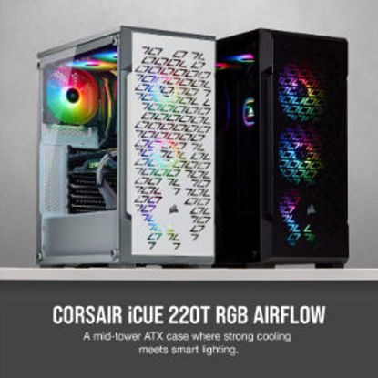 Picture of CORSAIR iCUE 220T RGB Airflow Tempered Glass Mid-Tower Smart Case — Black