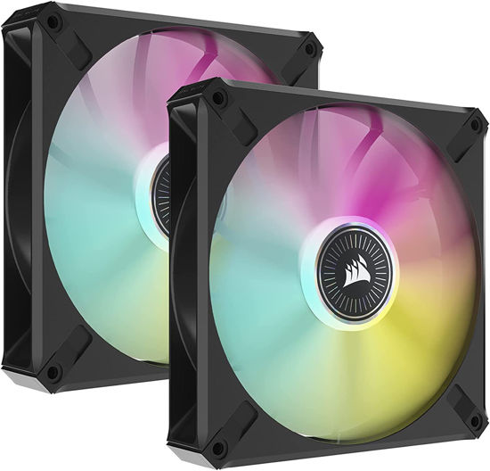 Picture of CORSAIR ML140 RGB ELITE, 140mm Maglev RGB Fan with AirGuide, 2-Pack with Lighting Node CORE CO-9050115-WW