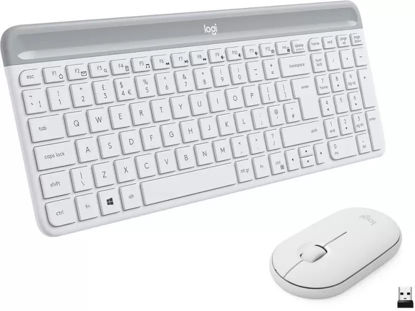 Picture of Logitech MK470 Slim Keyboard & Mouse Combo, Whisper-Quiet Wireless Multi-device Keyboard  (White)