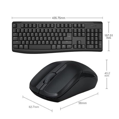 Picture of Rapoo X1800PRO Wireless Optical Mouse & Keyboard,Multimedia Hotkeys, Spill-Resistant Design,12 Months Long Battery Life, 1000 DPI Tracking Engine, Plug-and-Forget Nano Receiver, 3 Year Warranty