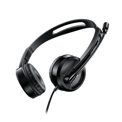 Picture of RAPOO H120 Stereo Wired On Ear Headphones with Microphone Noise-Reduction, USB, Pc/Mac/Laptop/Chrome OS - Black