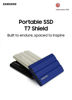 Picture of SAMSUNG SSD T7 SHIELD 2TB PORTABLE SSD BLUE - MU-PE2T0R/WW