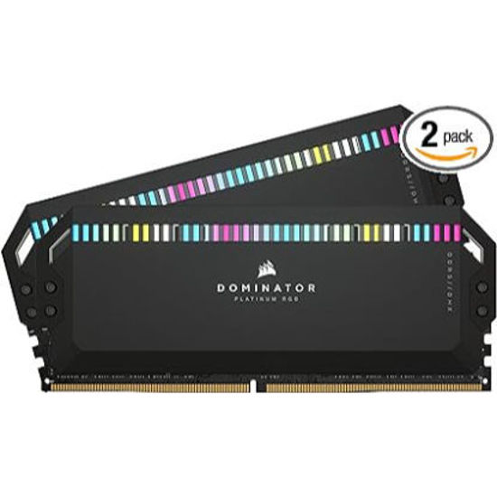 Picture of CORSAIR MEMORY DOMINATOR (CMT32GX5M2X6200C36) DT 32GB(2X16GB) RGB, DDR5, DRAM, 6200 MHZ, C36, PLATINUM SERIES, BLACK KIT